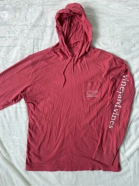 Vineyard Vines Men's Long-Sleeve Hooded Pocket Tee - Rose